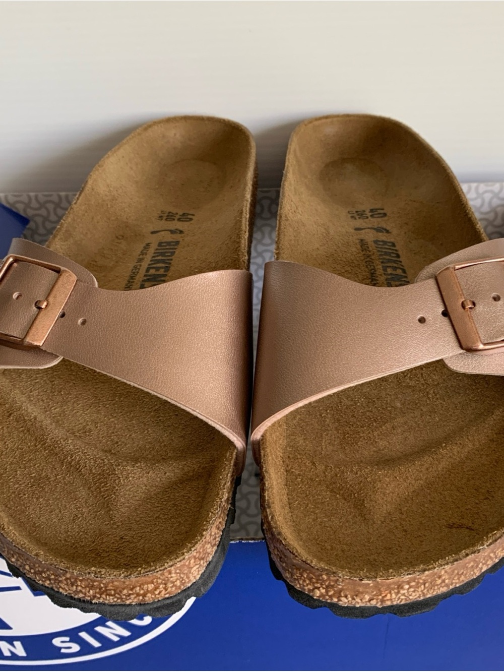 Birkenstock Madrid Buckle Copper Rose Gold Womens Slide Sandals EU 40 Size 9 US - Picture 5 of 15